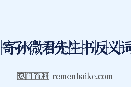 寄孙微君先生书反义词是什么意思的图片